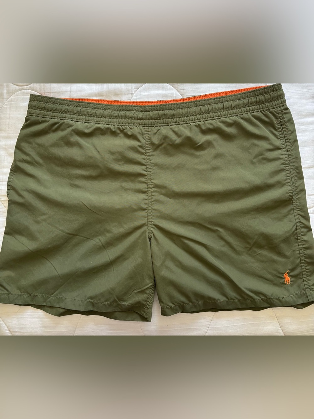 Vintage Polo Ralph Lauren Traveler Swim Trunks Olive Green 6" Inseam Shorts XL